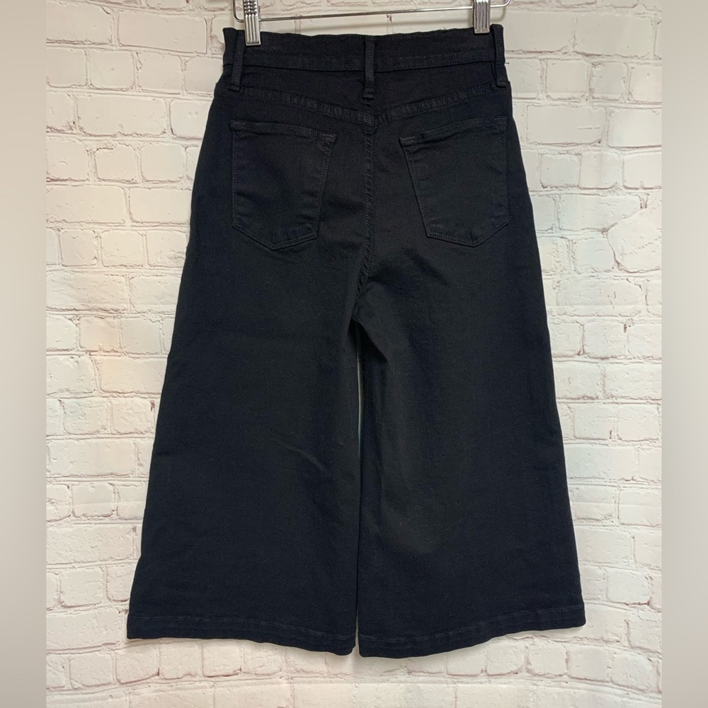 Frame Le Gaucho Black Cropped Wide-Leg Jeans Size 25 - Picture 5 of 5
